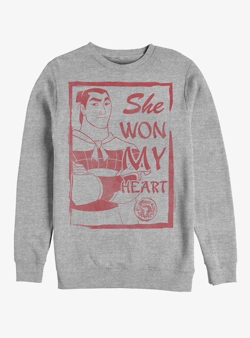 Disney Mulan Li Shang She Won My Heart Crew Sweatshirt