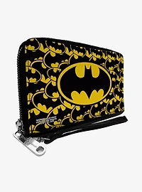 DC Comics Batman Bat Signal Yellow Black Zip Around Rectangle Wallet