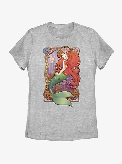 Disney The Little Mermaid Art Nouveau Ariel Womens T-Shirt
