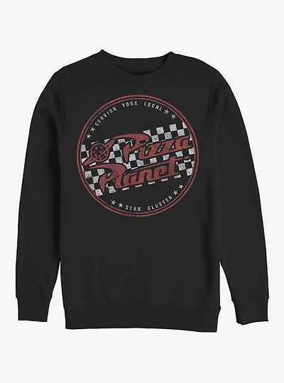 Disney Pixar Toy Story Pizza Planet Logo Crew Sweatshirt
