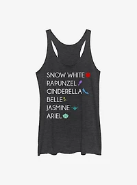 Disney Princesses Name Stack Womens Tank Top