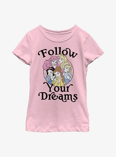 Disney Princesses Follow Your Dreams Youth Girls T-Shirt