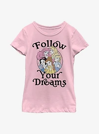 Disney Princesses Follow Your Dreams Youth Girls T-Shirt