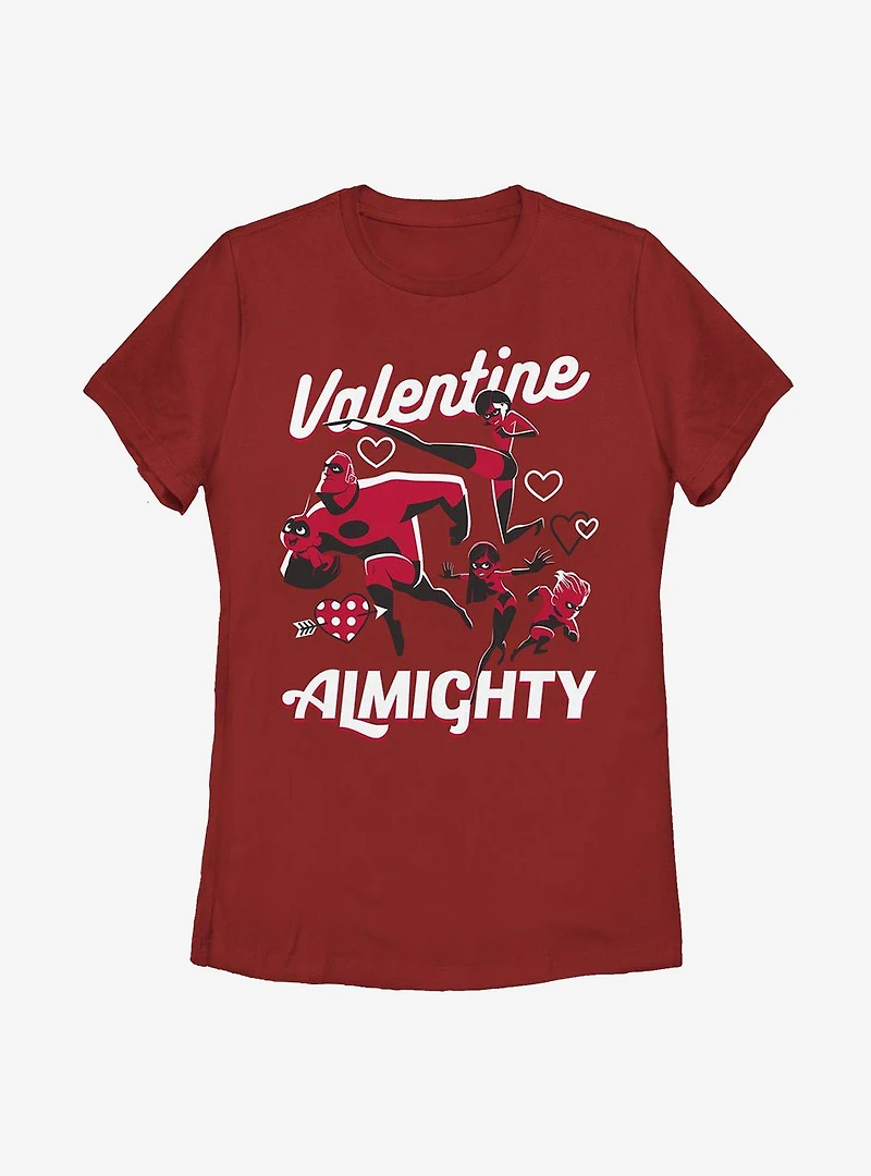 Disney Pixar The Incredibles Valentine Almighty Womens T-Shirt
