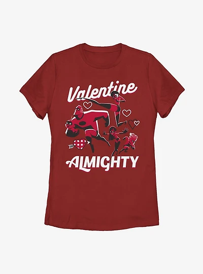 Disney Pixar The Incredibles Valentine Almighty Womens T-Shirt