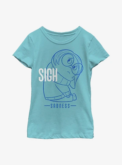 Disney Pixar Inside Out Sigh Sadness Youth Girls T-Shirt