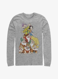 Disney Snow White And The Seven Dwarfs Squad Dwarf Stack Long-Sleeve T-Shirt