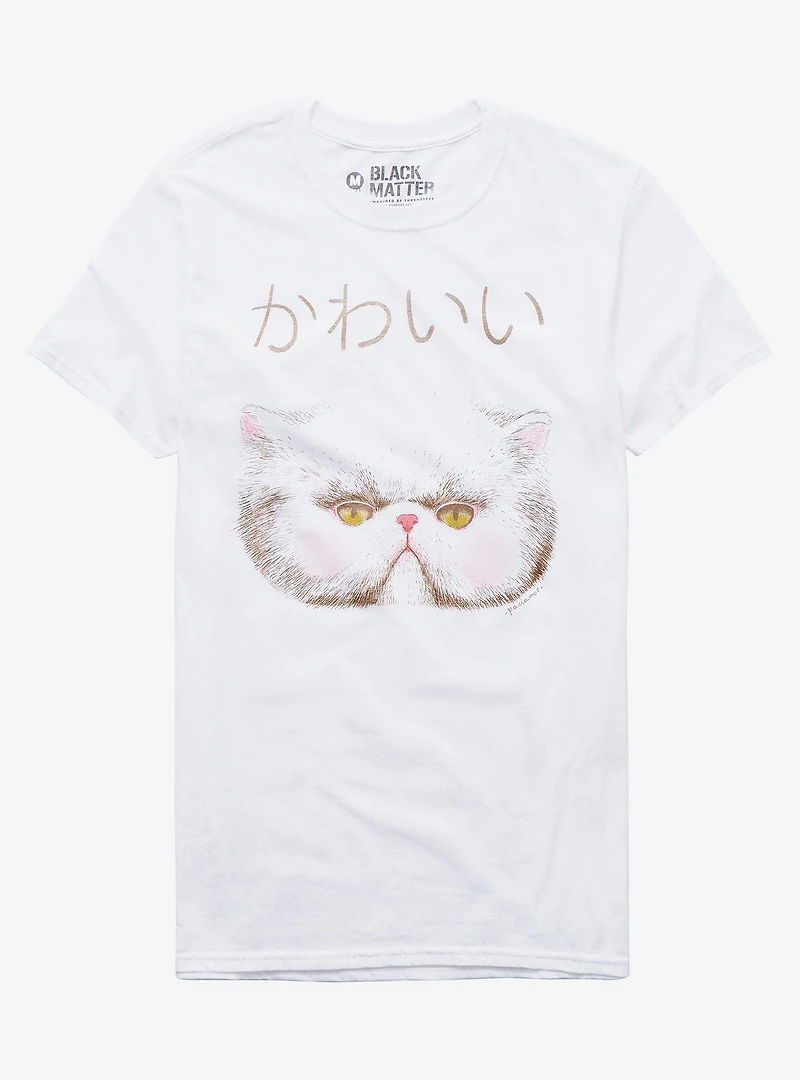 Kawaii Blush Persian Cat T-Shirt By Augustina Paci