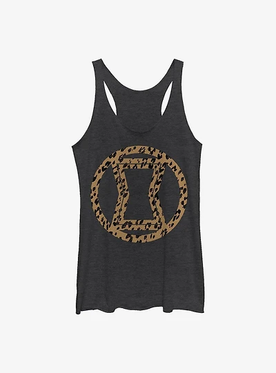 Marvel Black Widow Icon Leopard Fill Girls Tank