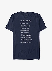 Marvel Captain America Cap List T-Shirt