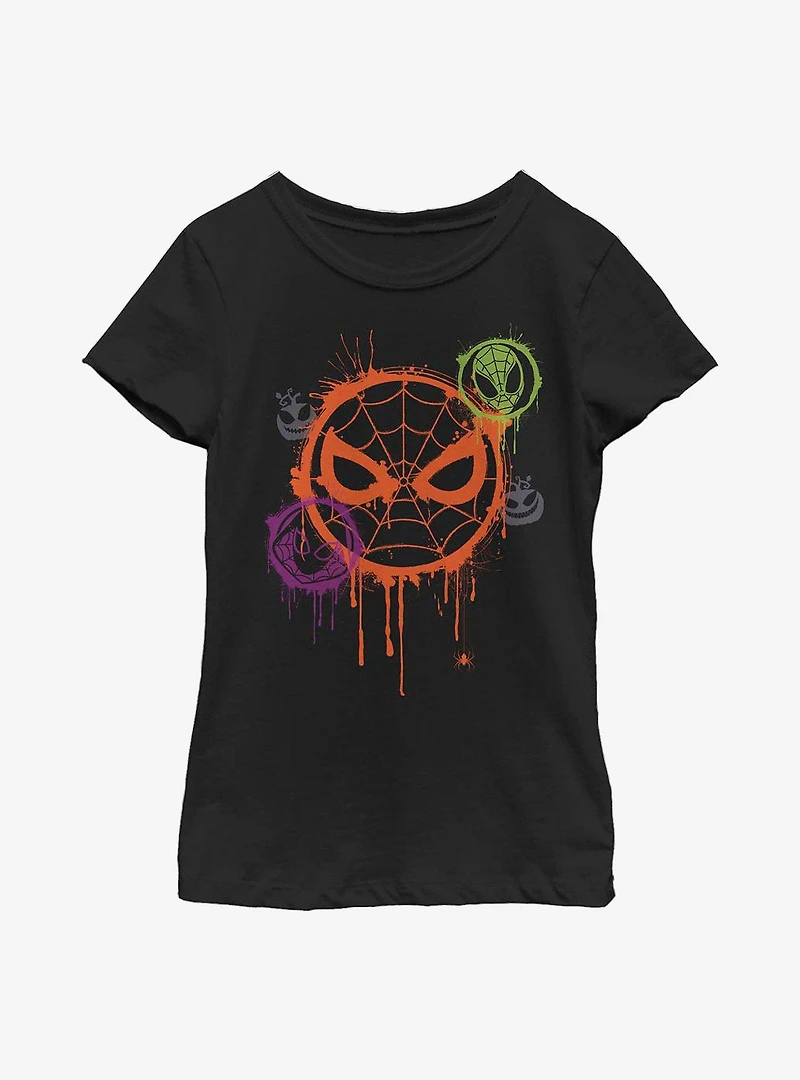Marvel Avengers Spooky Spider Stencil Youth Girls T-Shirt
