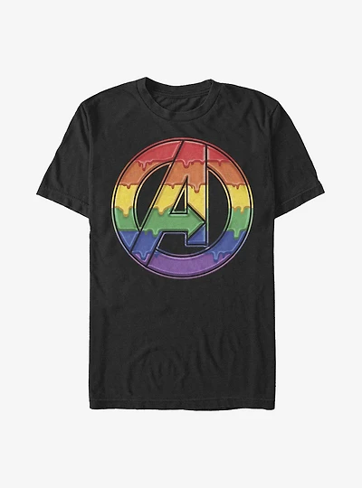 Marvel Avengers Dripping Rainbow Logo T-Shirt