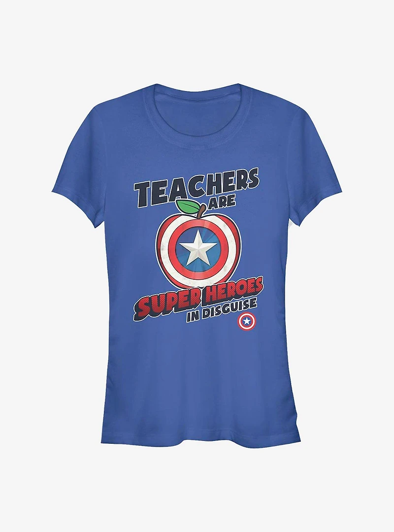 Marvel Captain America Teachers Are Superheroes Girls T-Shirt