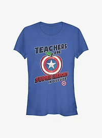 Marvel Captain America Teachers Are Superheroes Girls T-Shirt
