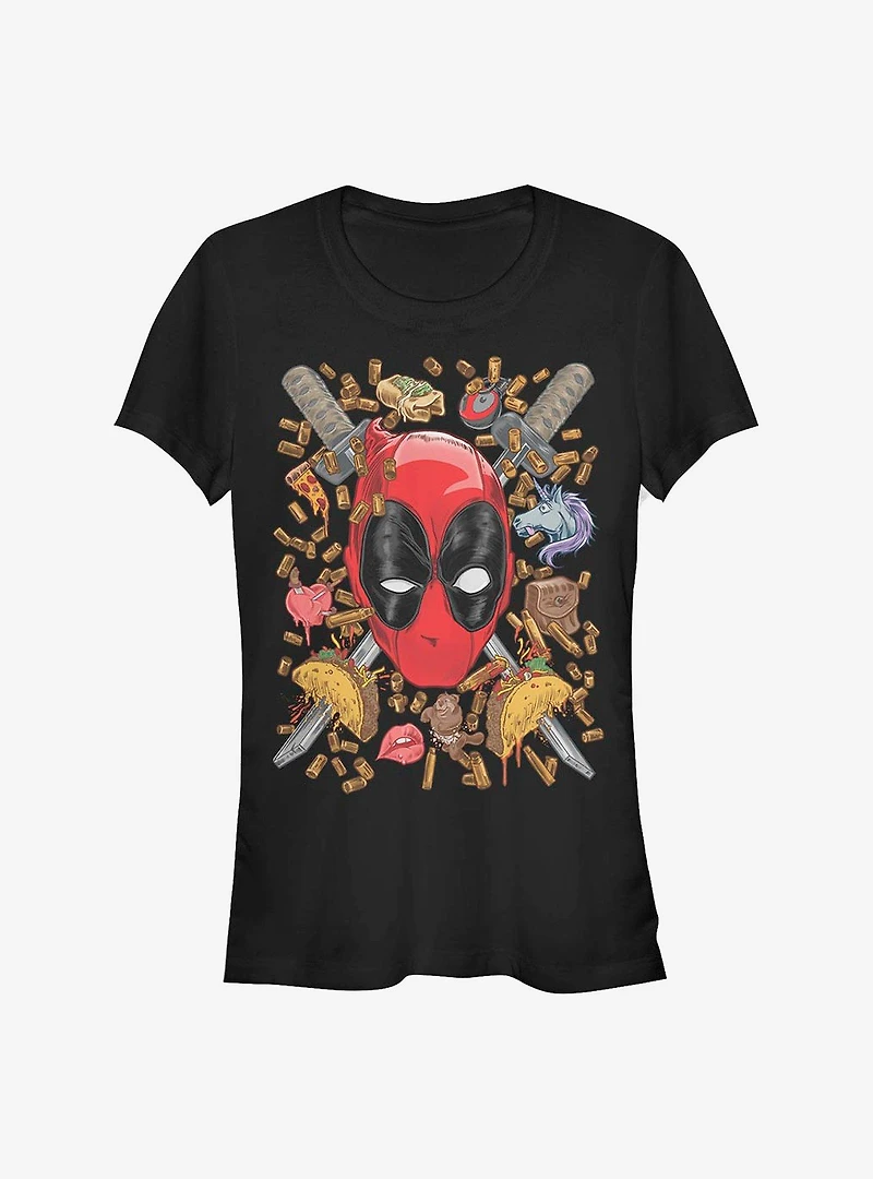 Marvel Deadpool Shells And Tacos Girls T-Shirt