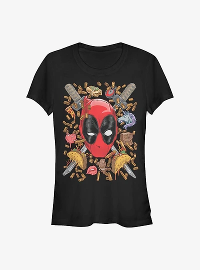 Marvel Deadpool Shells And Tacos Girls T-Shirt