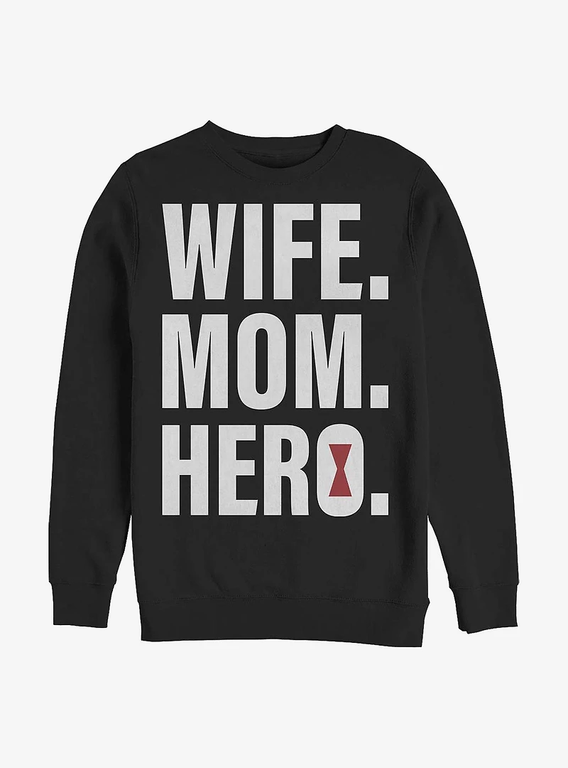 Marvel Black Widow Wife Mom Crew Sweatshirt