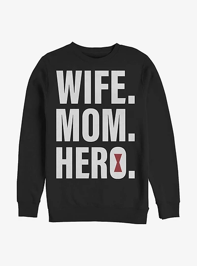 Marvel Black Widow Wife Mom Crew Sweatshirt