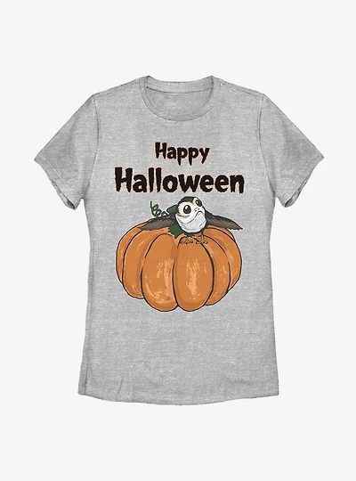 Star Wars Porg On A Pumpkin Womens T-Shirt