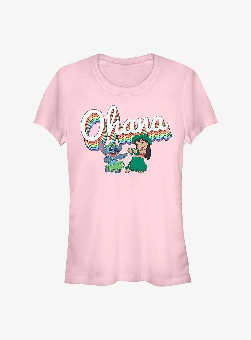 Disney Lilo & Stitch Rainbow Ohana Girls T-Shirt