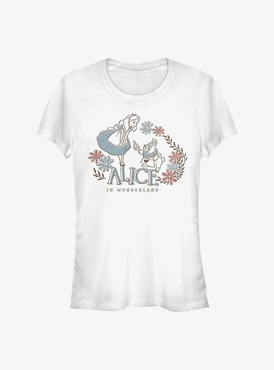 Disney Alice Wonderland And Rabbit Girls T-Shirt