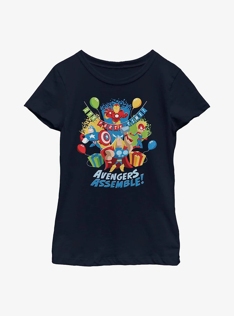 Marvel Avengers Birthday Assemble Youth Girls T-Shirt