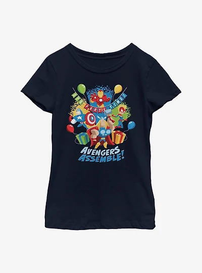 Marvel Avengers Birthday Assemble Youth Girls T-Shirt
