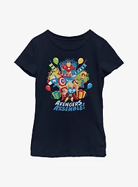 Marvel Avengers Birthday Assemble Youth Girls T-Shirt