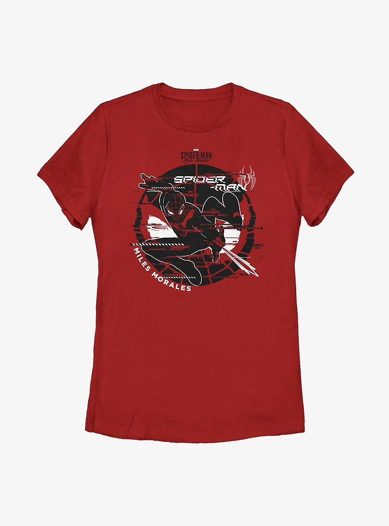 Marvel Spider-Man 2 Tone Glitch Art Womens T-Shirt