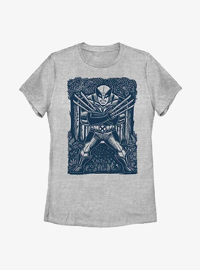 Marvel Wolverine Stencil Womens T-Shirt