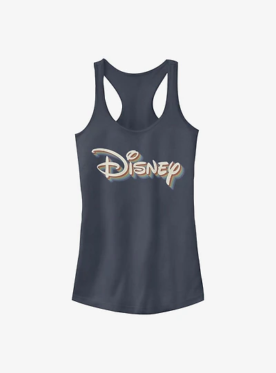 Disney Classic Retro Rainbow Logo Girls Tank
