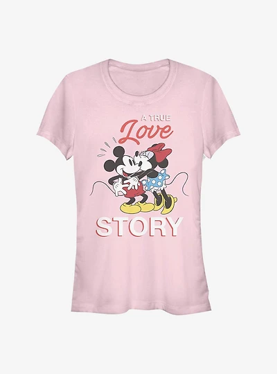 Disney Mickey Mouse & Minnie Mouse True Love Story Girls T-Shirt