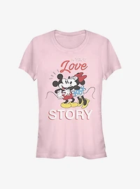 Disney Mickey Mouse & Minnie Mouse True Love Story Girls T-Shirt