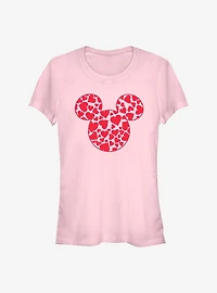 Disney Mickey Mouse Mickey Hearts Fill Girls T-Shirt