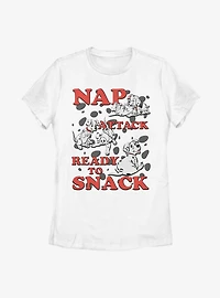 Disney 101 Dalmatians Nap Attack Snack Pups Womens T-Shirt