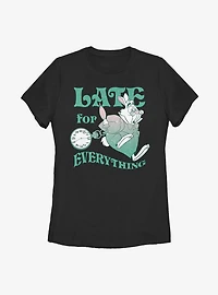 Disney Alice Wonderland Late White Rabbit Womens T-Shirt