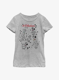 Disney 101 Dalmatians Puppy Names Youth Girls T-Shirt