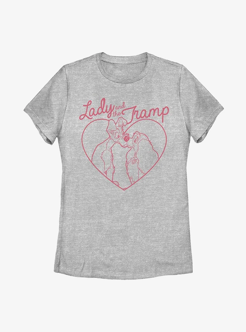 Disney Lady And The Tramp Love Pups Womens T-Shirt