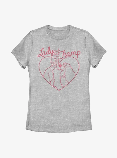 Disney Lady And The Tramp Love Pups Womens T-Shirt