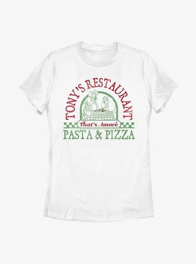 Disney Lady And The Tramp Tony's Pasta & Pizza Womens T-Shirt