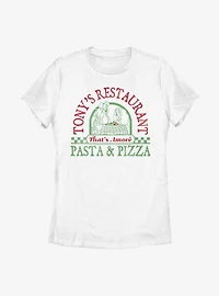 Disney Lady And The Tramp Tony's Pasta & Pizza Womens T-Shirt