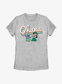 Disney Lilo And Stitch Rainbow Ohana Womens T-Shirt