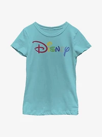 Disney Classic Rainbow Script Youth Girls T-Shirt