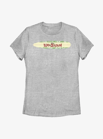 Disney Lilo And Stitch Surfboard Logo Womens T-Shirt