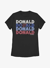 Disney Donald Duck Retro Stack Womens T-Shirt