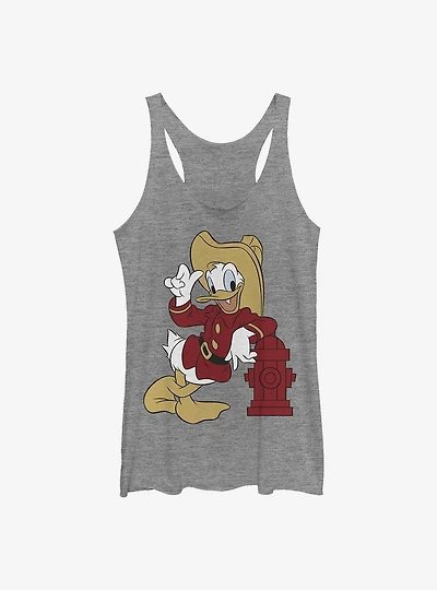 Disney Donald Duck Firefighting Womens Tank Top