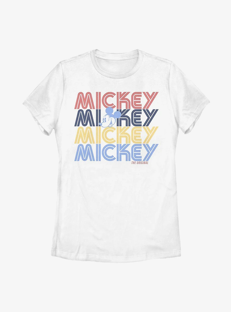 Disney Mickey Mouse Retro Stack Womens T-Shirt