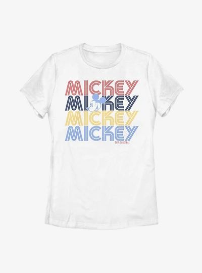 Disney Mickey Mouse Retro Stack Womens T-Shirt
