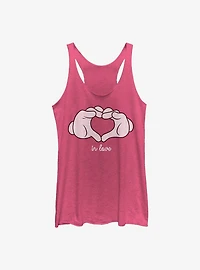 Disney Mickey Mouse Glove Heart Womens Tank Top