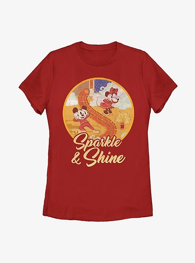 Disney Mickey Mouse Sparkle And Shine Womens T-Shirt